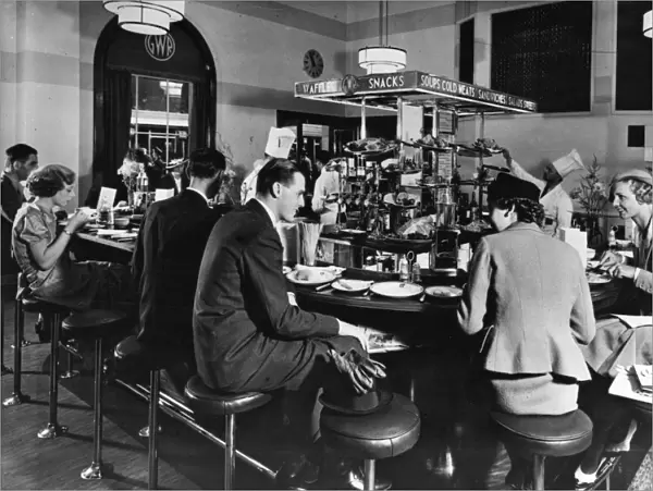 Quick Lunch and Snack Bar at Paddington Station, 1936
