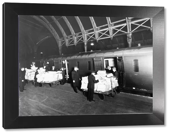 Newspaper Train on Platform 4 at Paddington Station, 1937