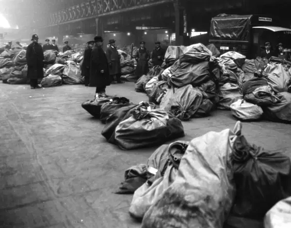 Mail sacks at Paddington Station, 1926