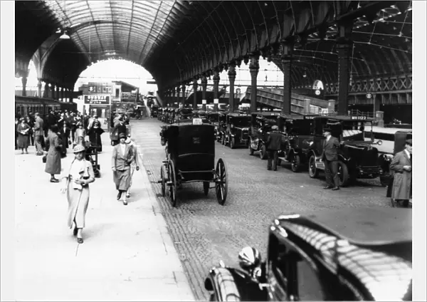 Taxi Rank at Paddington Station, 1934