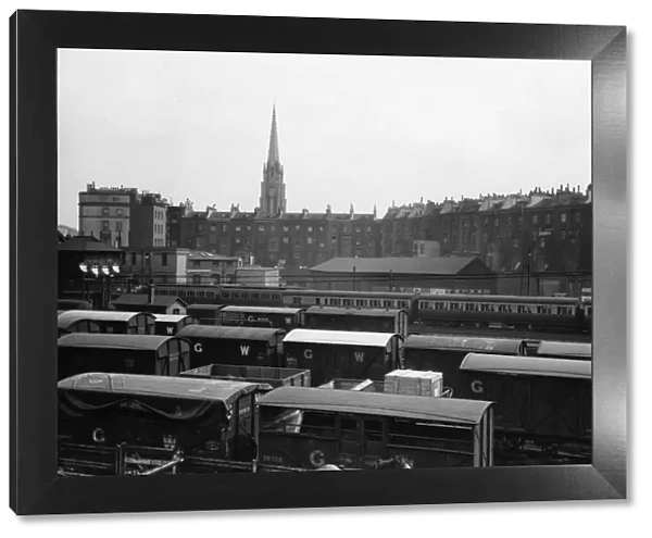 Goods wagons on the approach to Paddington Station, 1930
