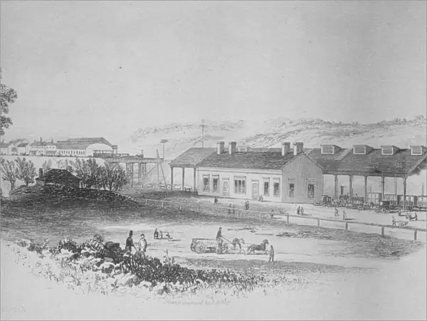 Early view of the stations at Reading, c1842