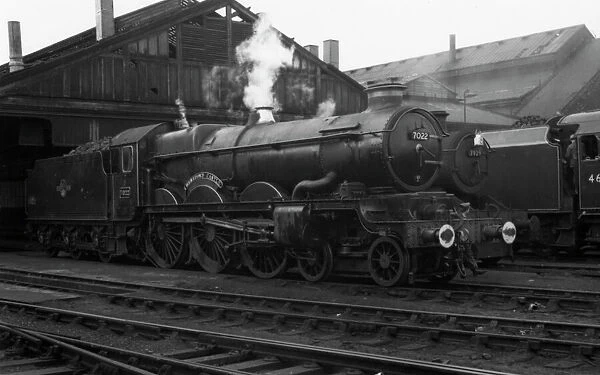Castle Class locomotive No. 7022, Hereford Castle at Swindon Shed, c. 1960