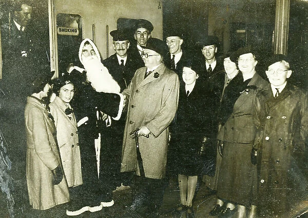 Father Christmas visits Swindon Station c, 1940s