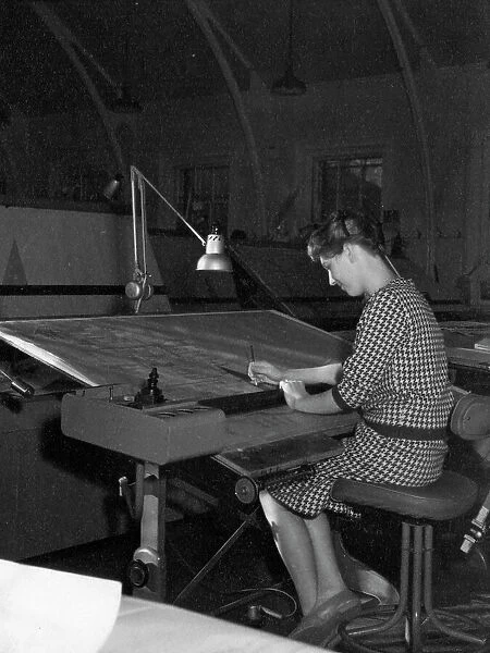 Female Tracer in the Drawing Office at Swindon Works, 1959