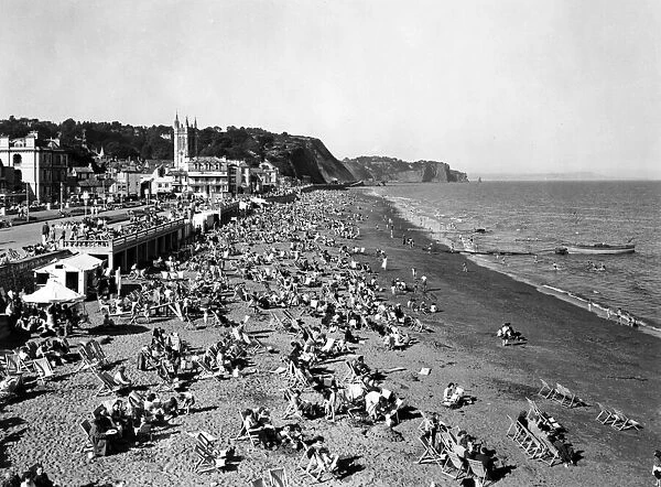 Teignmouth Beach, Devon, August 1950