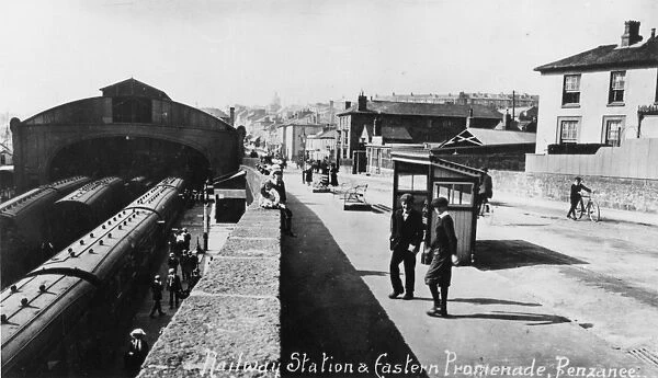 View of Penzance Station from the Eastern Promenade, c. 1910