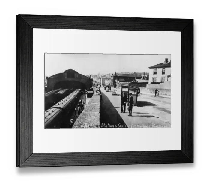 Framed Print : View of Penzance Station from the Eastern Promenade, c. 1910 Framed Print : View of Penzance Station from the Eastern Promenade, c. 1910
