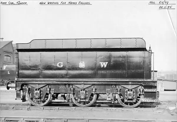 4000 gallon locomotive tender showing new lettering, February 1945