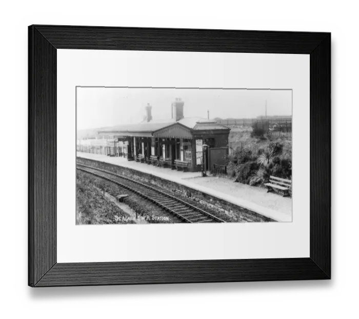 Framed Print : St Agnes Station, Cornwall, c. 1910 Framed Print : St Agnes Station, Cornwall, c. 1910