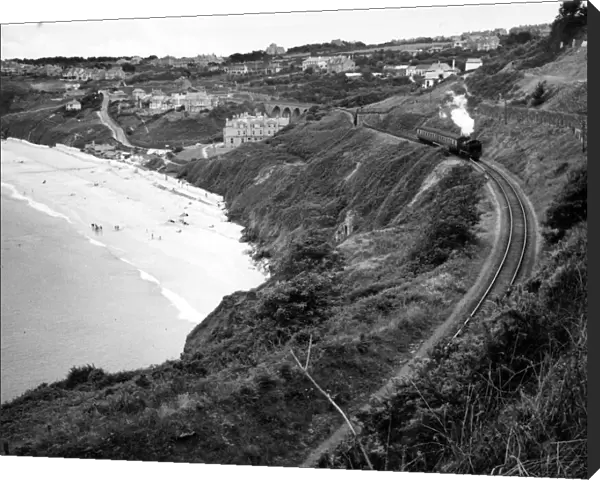 Locomotive at Carbis Bay in Cornwall, 1950s