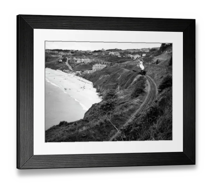 Framed Print : Locomotive at Carbis Bay in Cornwall, 1950s