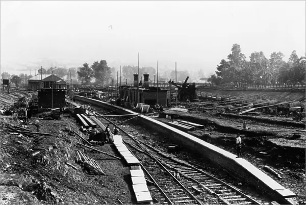 Winchcombe Station under construction, Gloucestershire, 1904