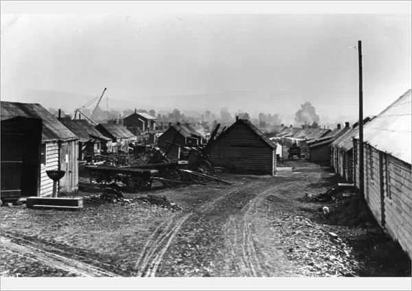 Toddington Station under construction, and navvy camp, 1904