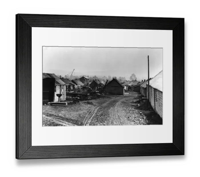 Framed Print : Toddington Station under construction, and navvy camp, 1904 Framed Print : Toddington Station under construction, and navvy camp, 1904