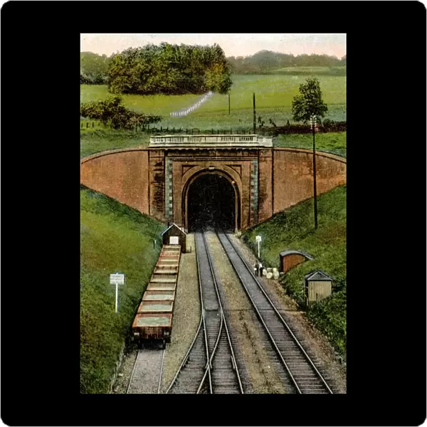 Colour tinted photo of Box Tunnel, c. 1920s