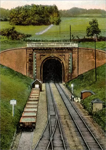 Colour tinted photo of Box Tunnel, c. 1920s