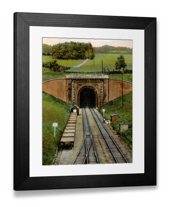Framed Print : Colour tinted photo of Box Tunnel, c. 1920s