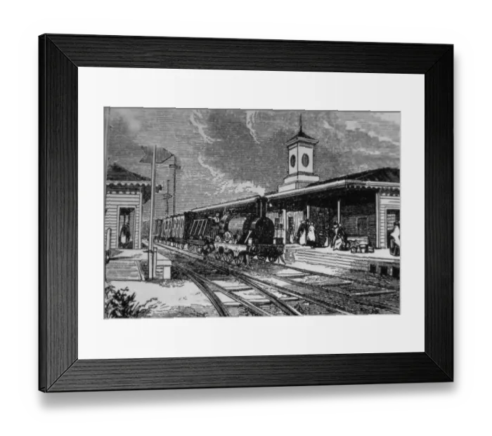 Framed Print : Maidenhead (Dumb Bell Bridge) Station, c. 1850 Framed Print : Maidenhead (Dumb Bell Bridge) Station, c. 1850