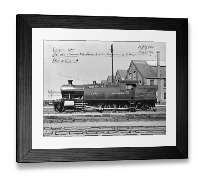 Framed Print : 2-8-2 tank locomotive No. 7200, 27th July 1934 Framed Print : 2-8-2 tank locomotive No. 7200, 27th July 1934