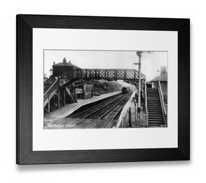 Framed Print : Hartlebury Station and Footbridge, c. 1900 Framed Print : Hartlebury Station and Footbridge, c. 1900