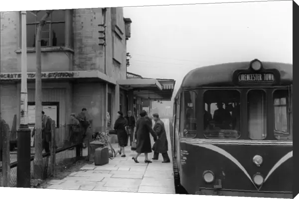Cirencester Town Station and Railbus (W799xx), c. 1960