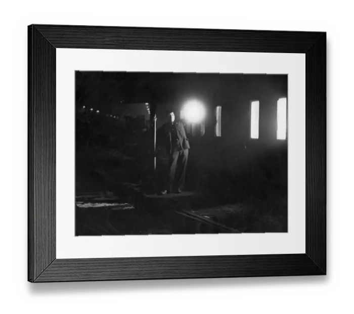 Framed Print : Shunter in the wartime blackout, c. 1940 Framed Print : Shunter in the wartime blackout, c. 1940