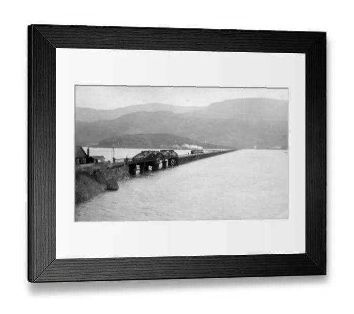 Framed Print : Barmouth Bridge, c. 1920s Framed Print : Barmouth Bridge, c. 1920s