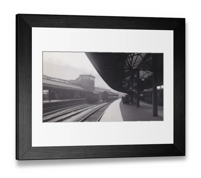 Framed Print : Bath Spa Station and Signal Box, c. 1930s Framed Print : Bath Spa Station and Signal Box, c. 1930s