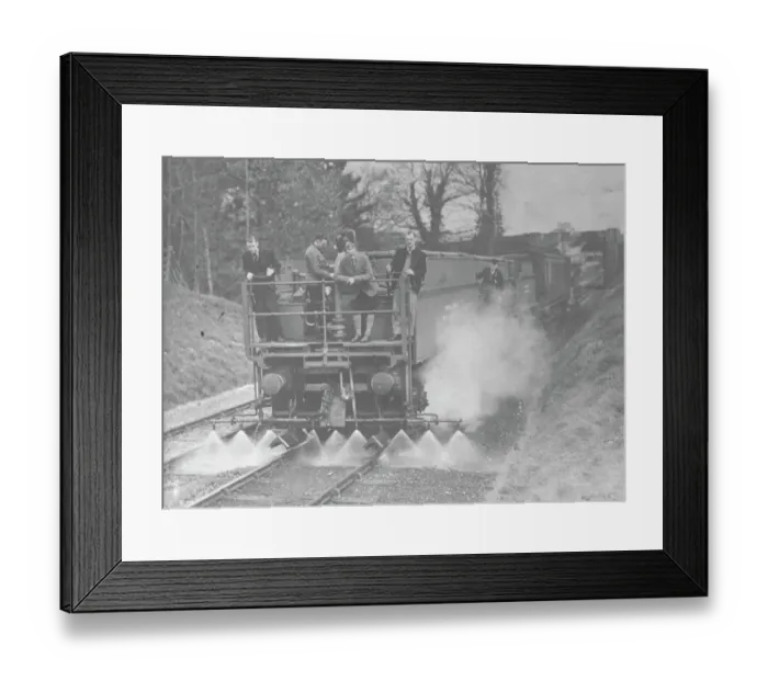 Framed Print : GWR Weedkilling Train with sprays on, 1938 Framed Print : GWR Weedkilling Train with sprays on, 1938