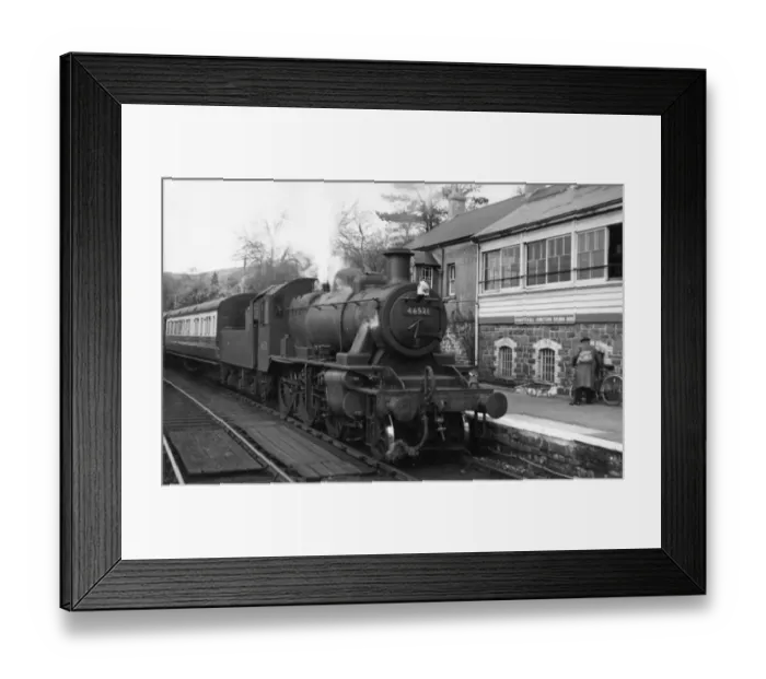 Framed Print : Ivatt 2MT class, 2-6-0, No. 46521 at Pontsticill Junction Signal Box April 1958 Framed Print : Ivatt 2MT class, 2-6-0, No. 46521 at Pontsticill Junction Signal Box April 1958