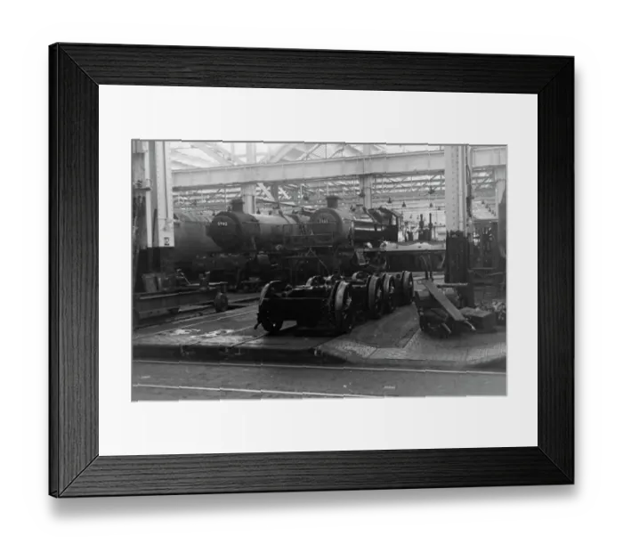 Framed Print : Modified Hall class, 4-6-0, No. 7903 Foremarke Hall (with No. 5992 Horton Hall) at Swindon Works, July 1962