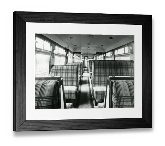 Framed Print : Diesel Railcar No. 5 - interior view Framed Print : Diesel Railcar No. 5 - interior view