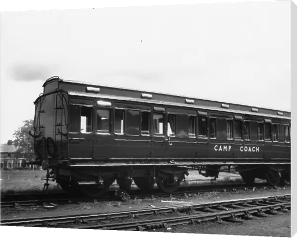 Exterior view of Camp Coach No. W9910, 1952