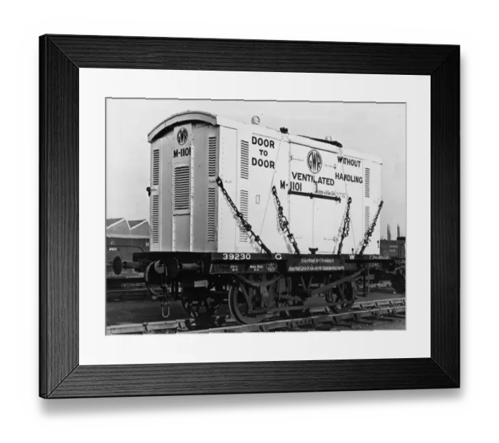 Framed Print : 4 ton ventilated container to carry fresh meat, 1935