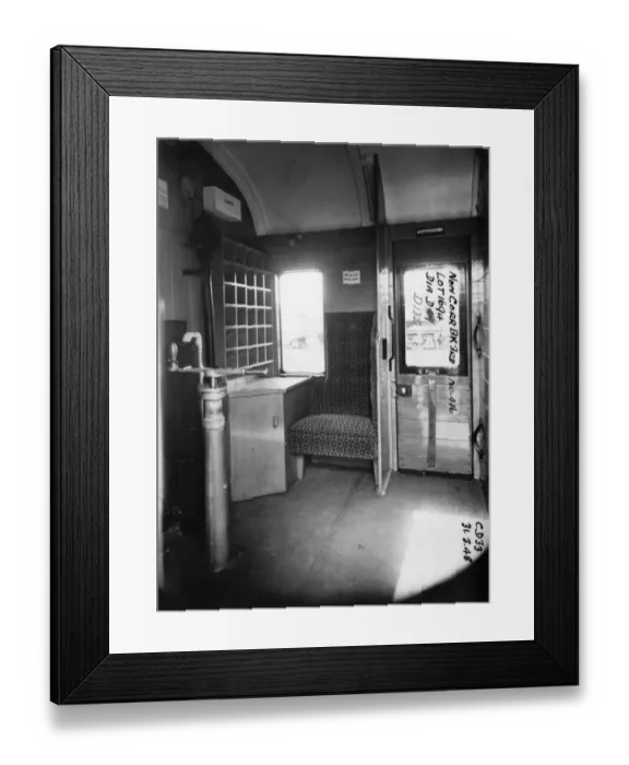 Framed Print : Guards Van on non corridor third brake van no. 416, 1948 Framed Print : Guards Van on non corridor third brake van no. 416, 1948