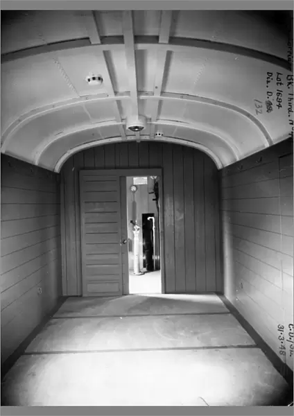 View of brake compartment on non corridor brake third van no. 416, 1948