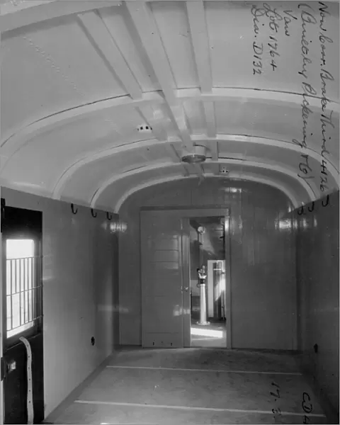 Interior of compartment of non corridor brake third van no. 4126, 1953