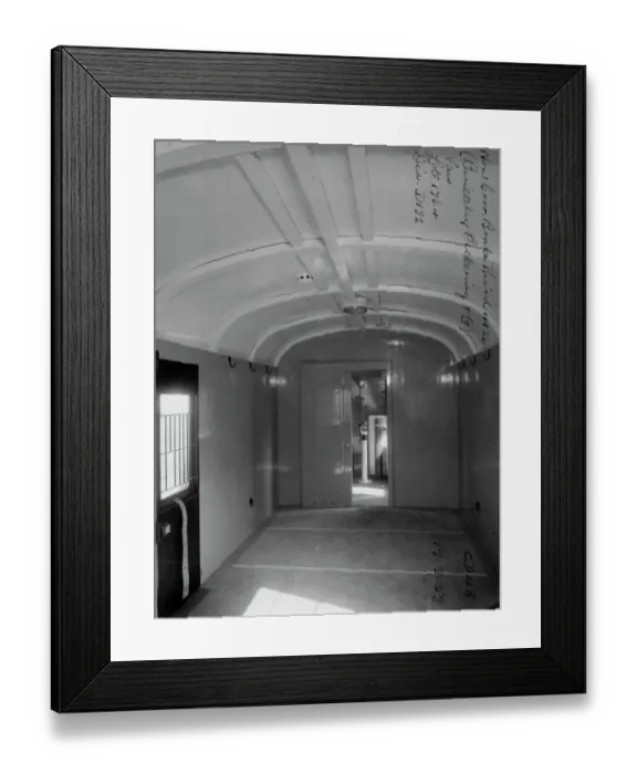 Framed Print : Interior of compartment of non corridor brake third van no. 4126, 1953