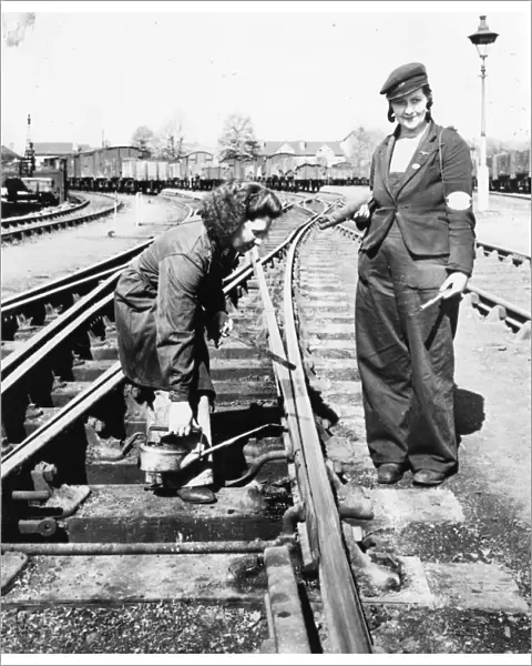 Female track maintenance workers during WW2
