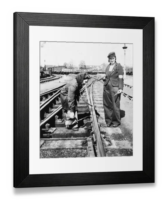 Framed Print : Female track maintenance workers during WW2 Framed Print : Female track maintenance workers during WW2
