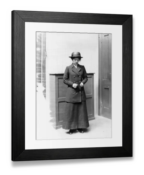 Framed Print : Female Ticket Collector, c. 1918 Framed Print : Female Ticket Collector, c. 1918
