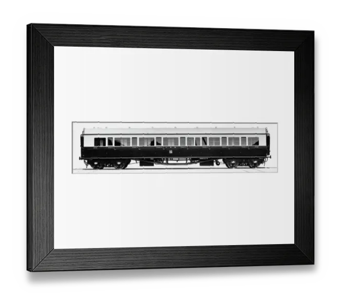 Framed Print : Exterior view of composite coach no. 6096