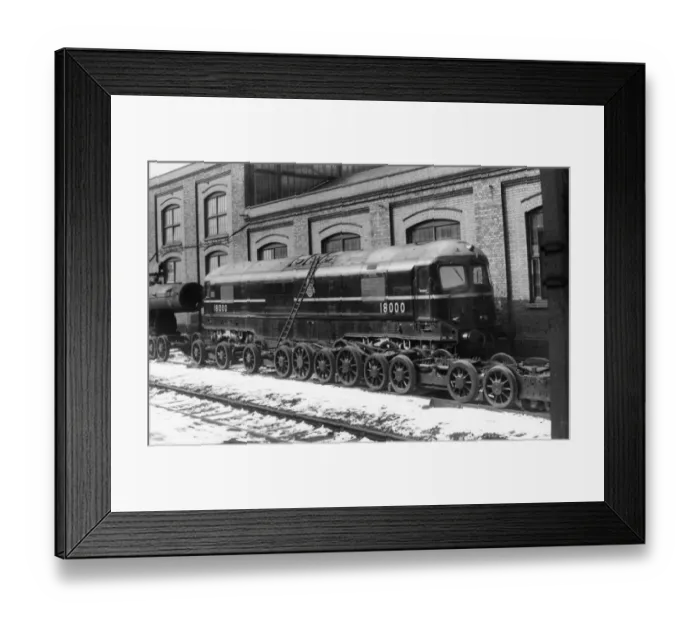 Framed Print : Gas Turbine No. 18000 at Swindon, March 1955 Framed Print : Gas Turbine No. 18000 at Swindon, March 1955