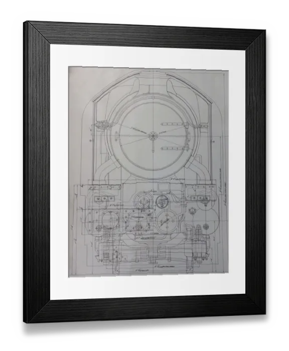 Framed Print : Design drawing for the King Class locomotive, 1927 Framed Print : Design drawing for the King Class locomotive, 1927