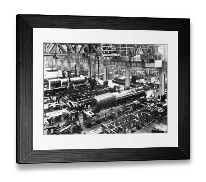 Framed Print : King Class engines under construction at Swindon Works, 1927