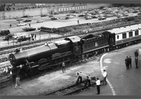 King George V at Swindon Works, 1971, showing the double chimney