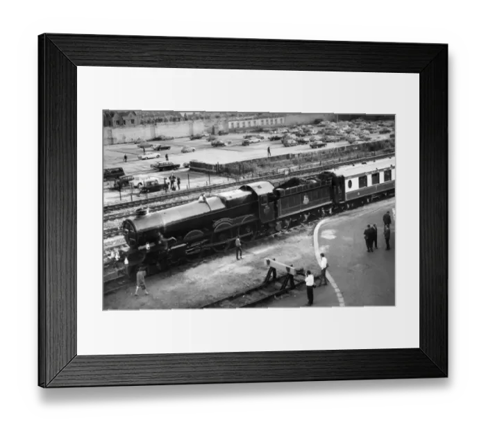 Framed Print : King George V at Swindon Works, 1971, showing the double chimney Framed Print : King George V at Swindon Works, 1971, showing the double chimney