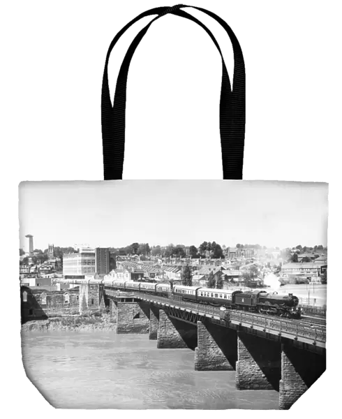King George V crossing Usk Railway Bridge, Newport, 1977