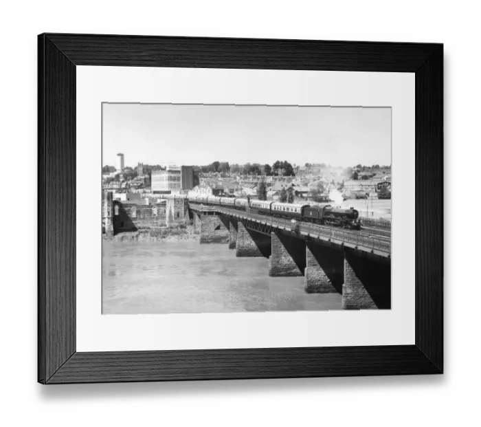 Framed Print : King George V crossing Usk Railway Bridge, Newport, 1977 Framed Print : King George V crossing Usk Railway Bridge, Newport, 1977